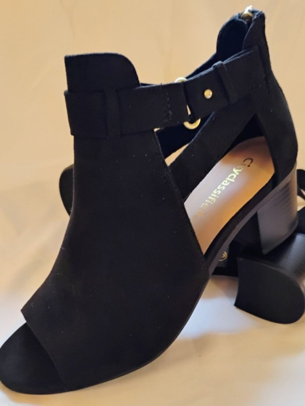 Cityclassified Black Peep Toe Cutout Ankle Booties – Size 8 – New Without Box